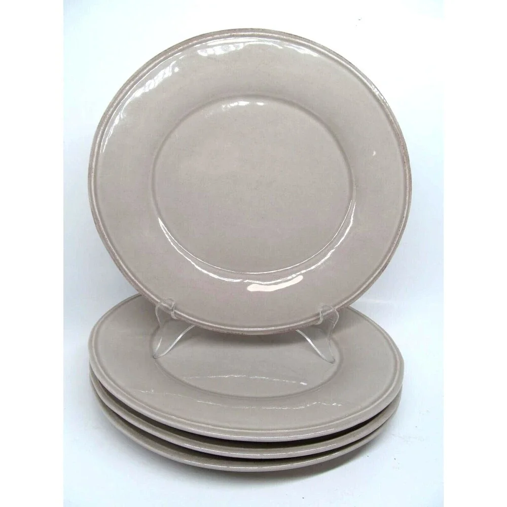 Pottery Barn Addison Oval Taupe Salad Luncheon Plates 9 3/4